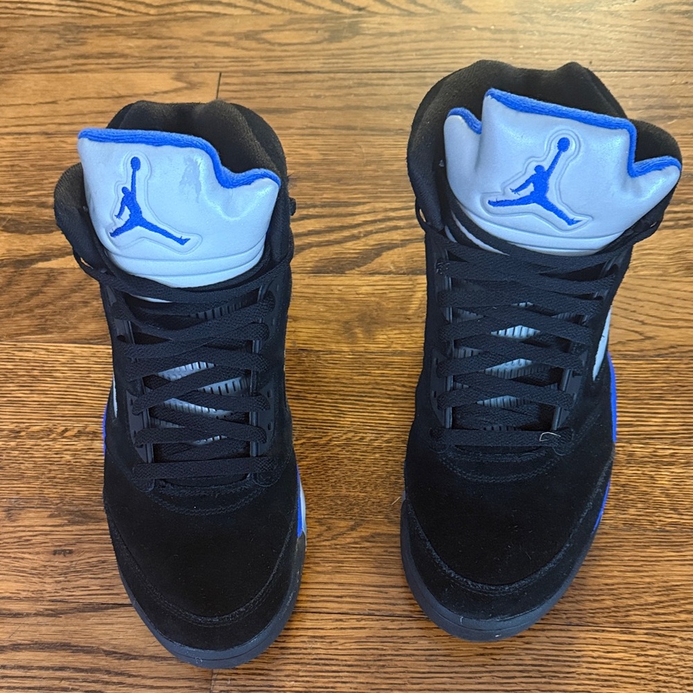 Jordan Kids Black and Blue High-Top Sneakers